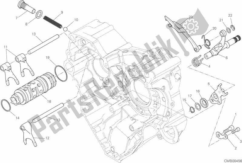 All parts for the Gear Change Mechanism of the Ducati Multistrada 1200 S Touring 2016